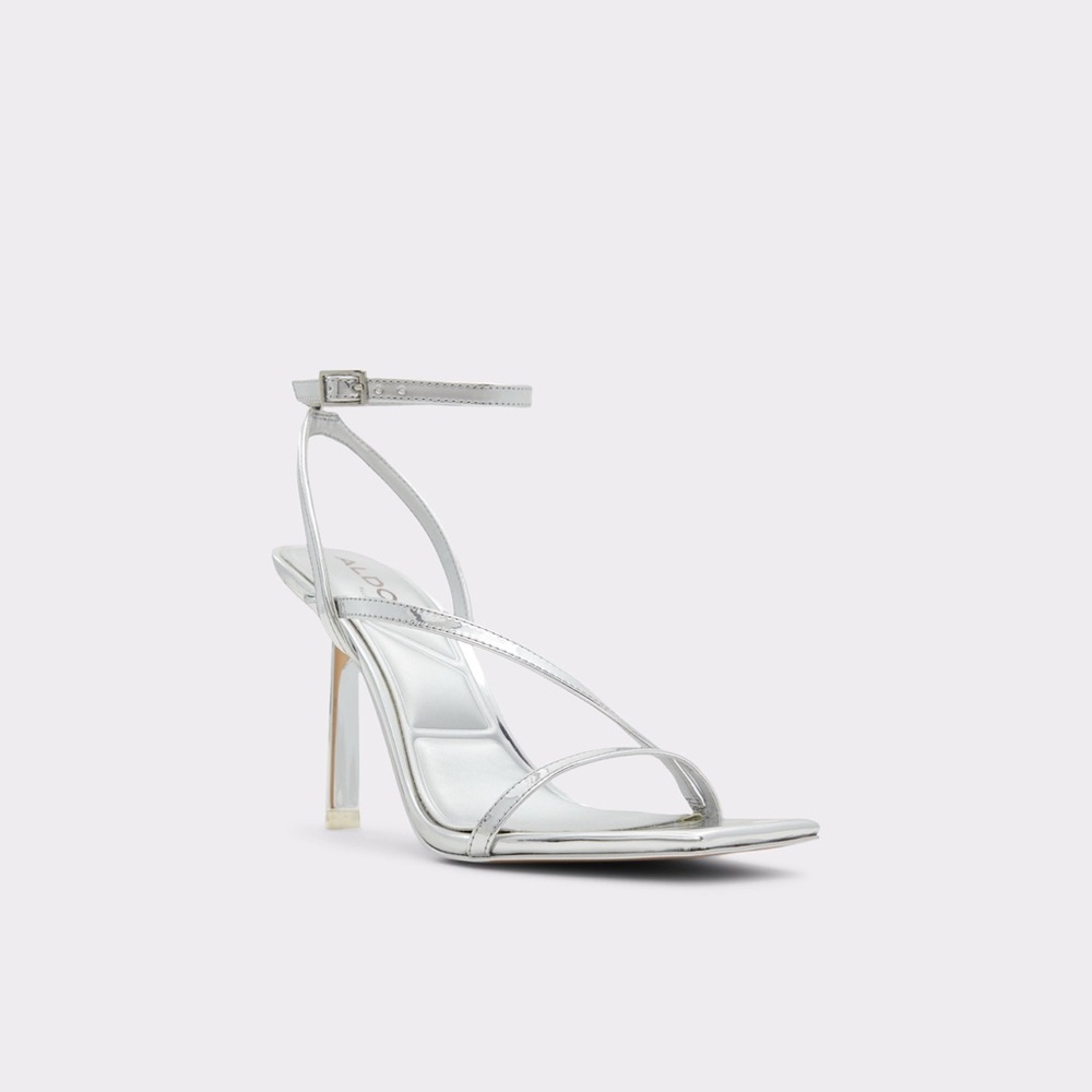 Silver Strappy Heels
